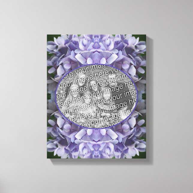 Blue Hydrangea Petals Create Your Own Photo Canvas Print (Front)