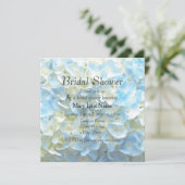 Blue Hydrangea Petals Floral Bridal Shower Invitation (Standing Front)