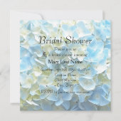 Blue Hydrangea Petals Floral Bridal Shower Invitation (Front)