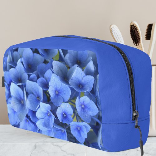 Blue Hydrangea Petals Floral Dopp Kit