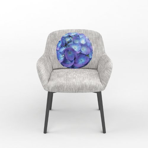 Blue Hydrangea Petals Floral Round Pillow