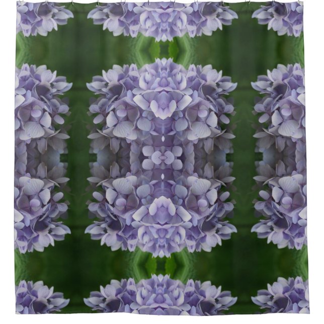 Blue Hydrangea Petals Flower Art Pattern    Shower Curtain (Front)