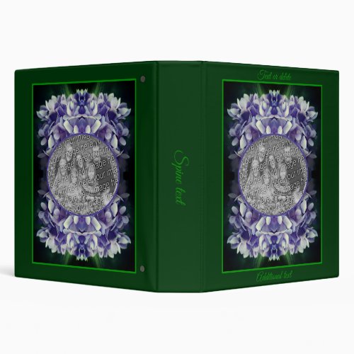 Blue Hydrangea Petals Frame Add Your Own Photo 3 Ring Binder