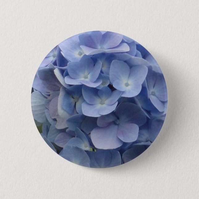 Blue Hydrangea Petals Pinback Button (Front)