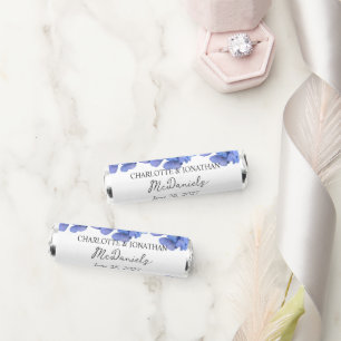 Blue Hydrangea Petals Wedding Personalized Names Breath Savers® Mints
