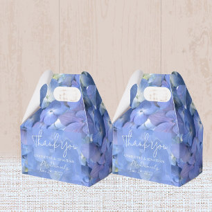 Blue Hydrangea Petals Wedding Personalized Names Favor Boxes