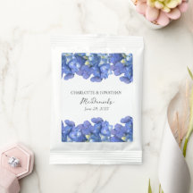 Blue Hydrangea Petals Wedding Personalized Names
