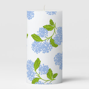 Blue Hydrangea Pillar Candle