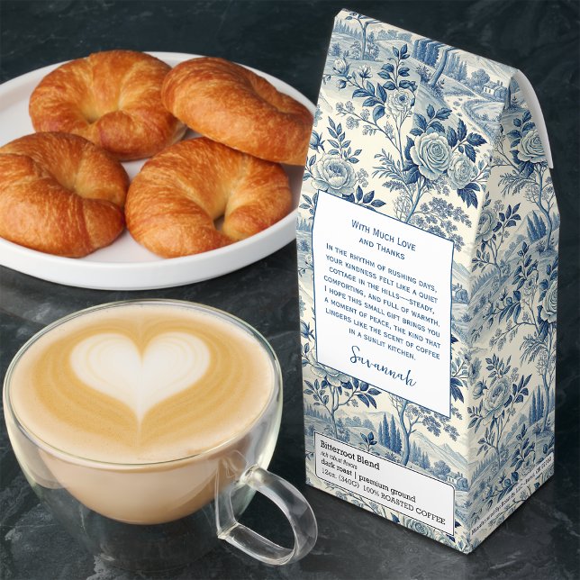 Blue Hydrangea Pink Rose Thank You Roast Coffee (Creator Uploaded)