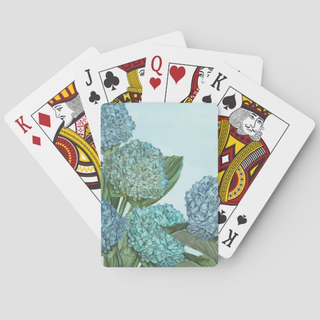 Blue Hydrangea Poker Cards (Back)
