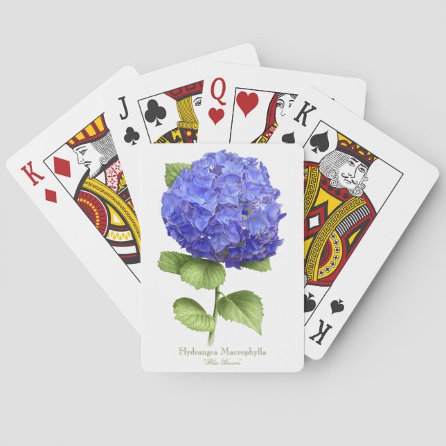 Blue Hydrangea Poker Cards (Back)