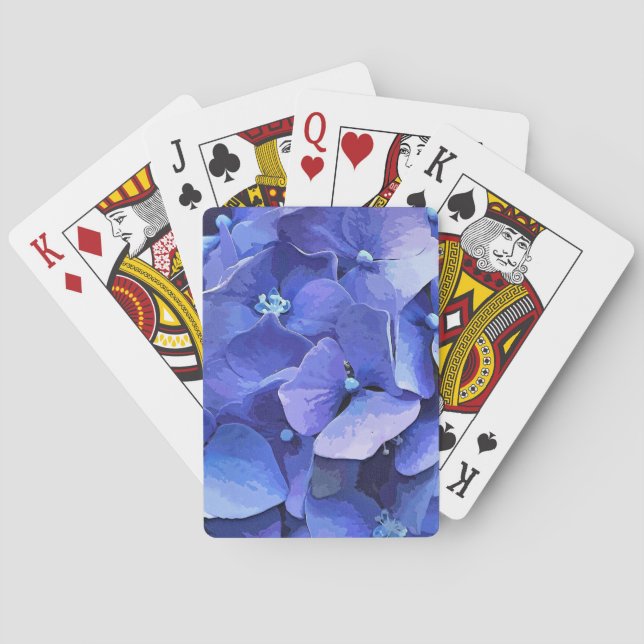 BLUE HYDRANGEA  POKER CARDS (Back)