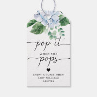 Blue Hydrangea Pop It When She Pops Favor Tag