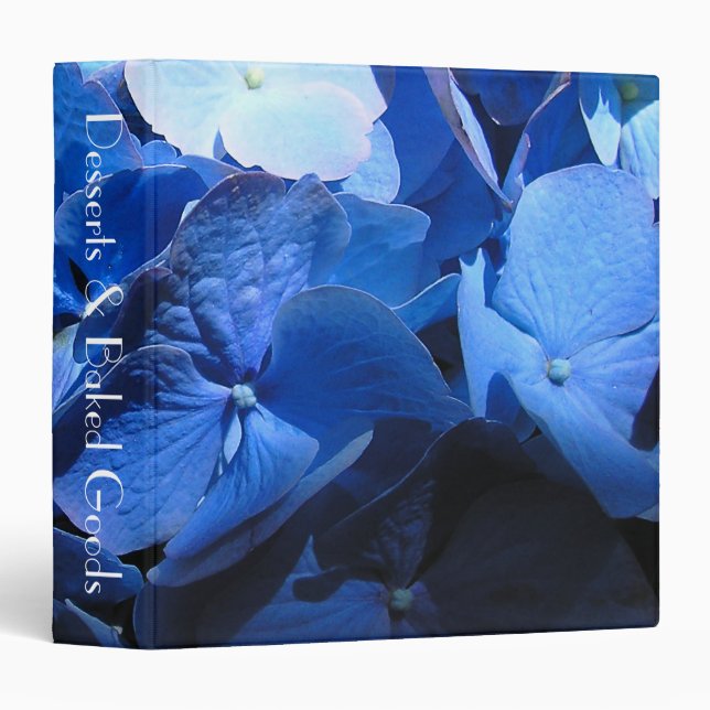 Blue Hydrangea - Recipe Binder (Front/Spine)