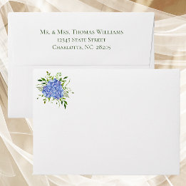 Blue Hydrangea Rehearsal Dinner A7 Envelope