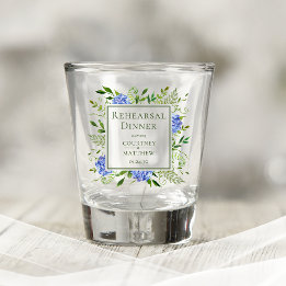 Blue Hydrangea Rehearsal Dinner Shot Glass
