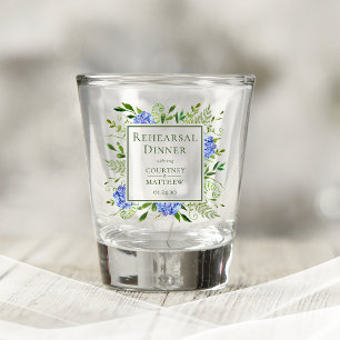 Blue Hydrangea Rehearsal Dinner  Shot Glass