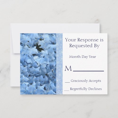 Blue Hydrangea Reply Card