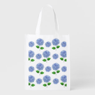 Blue Hydrangea Reusable Grocery Bag