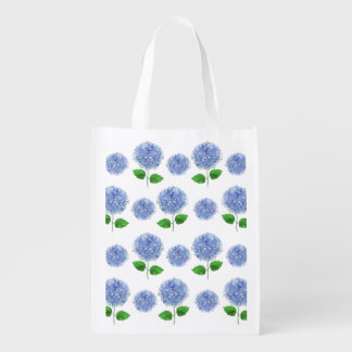 Blue Hydrangea Reusable Grocery Bag