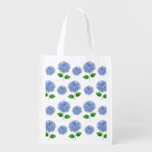 Blue Hydrangea Reusable Grocery Bag