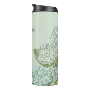 Blue Hydrangea/ Sage Green Thermal Tumbler
