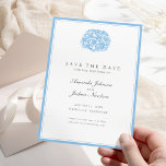 Blue Hydrangea Save the Date<br><div class="desc">Elegant blue hydrangea flower for spring/summer wedding save the date theme. Perfect for an outdoor garden bridal party too.  If you want different color flowers just let me know. email paula@labellarue.com</div>