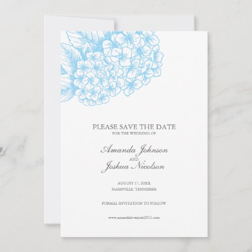 Blue Hydrangea Save the Date