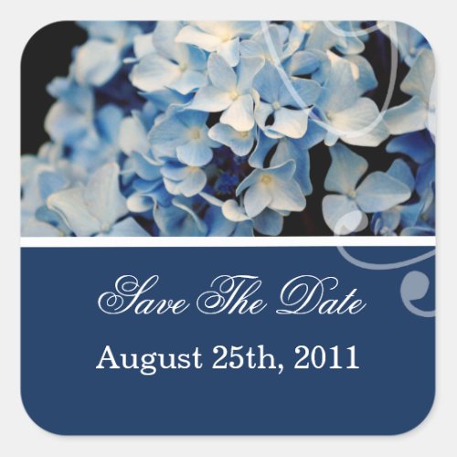Blue Hydrangea Save The Date Stickers