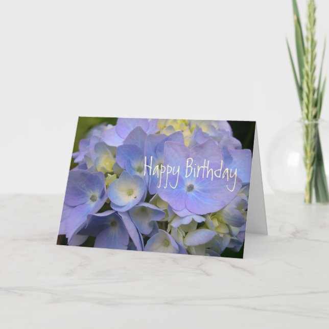 Blue Hydrangea Scripture Birthday Card (Front)