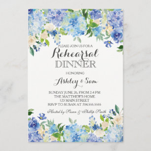 Blue hydrangea Shower Invitation
