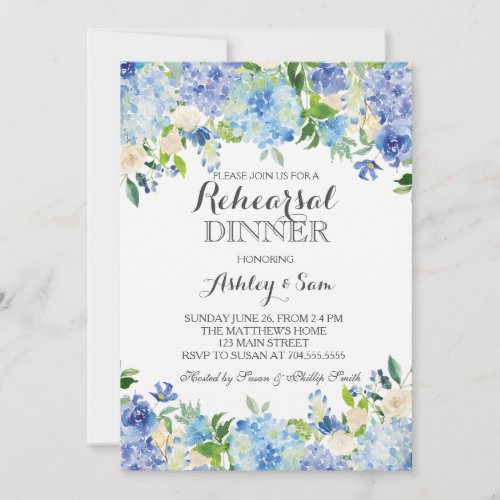 Blue hydrangea Shower Invitation