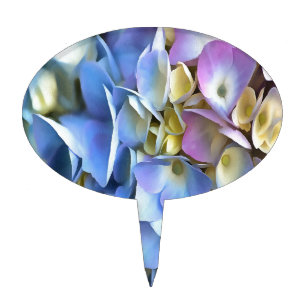 Blue Hydrangea Shrub Artistic Bossom Cake Topper