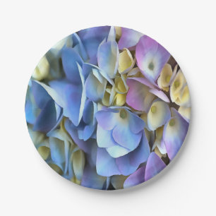 Blue Hydrangea Shrub Artistic Bossom Paper Plates