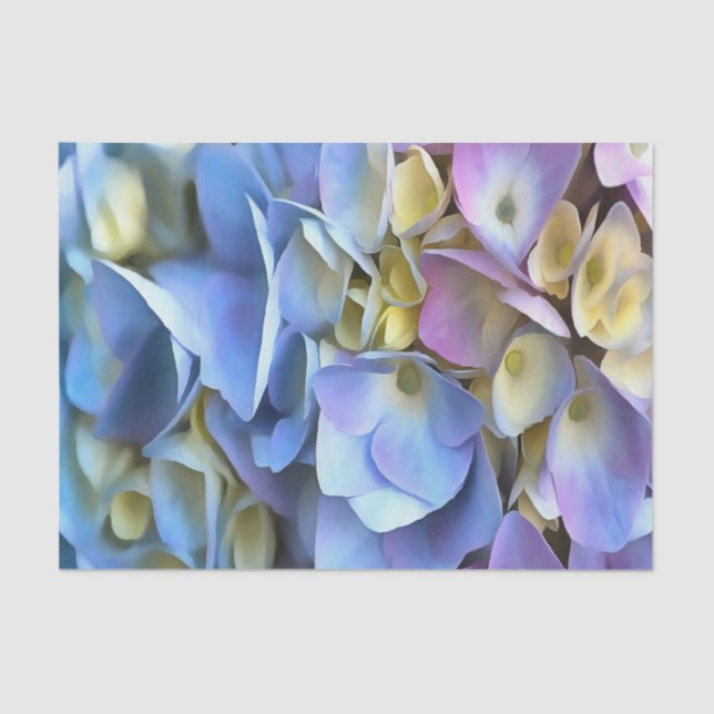Blue Hydrangea Shrub Artistic Bossom Tissue Paper (Front)