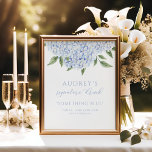 Blue Hydrangea Signature Drink Bar Sign<br><div class="desc">Personalize using the template form.</div>