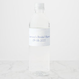Blue Hydrangea Something Blue Bridal Shower Water Bottle Label