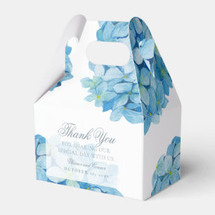 Blue Hydrangea Sophisticated Wedding Favor Boxes