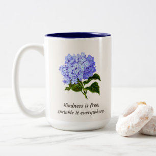 Blue Hydrangea Sprinkle Two-Tone Coffee Mug