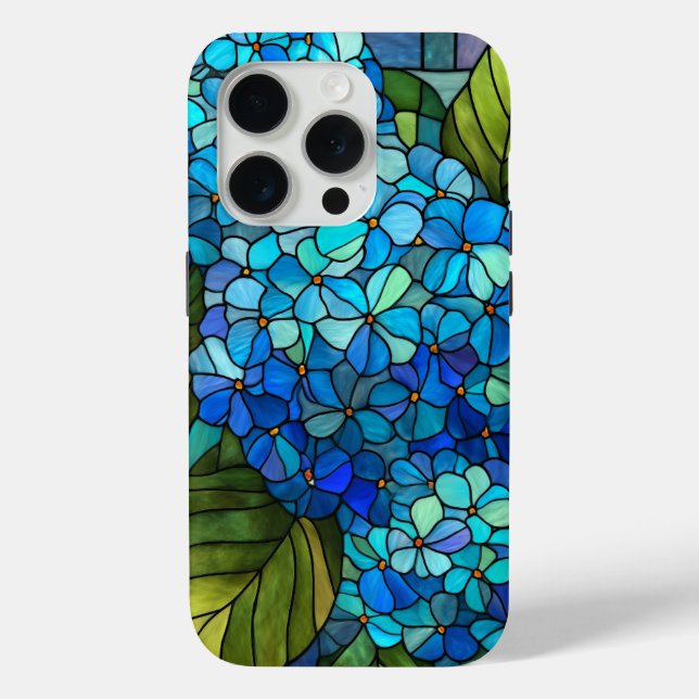 Blue Hydrangea Stained Glass Design Case-Mate iPhone Case (Back)