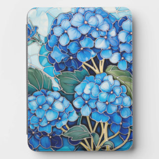 Blue Hydrangea Stained Glass Floral Aesthetic Kindle Cover