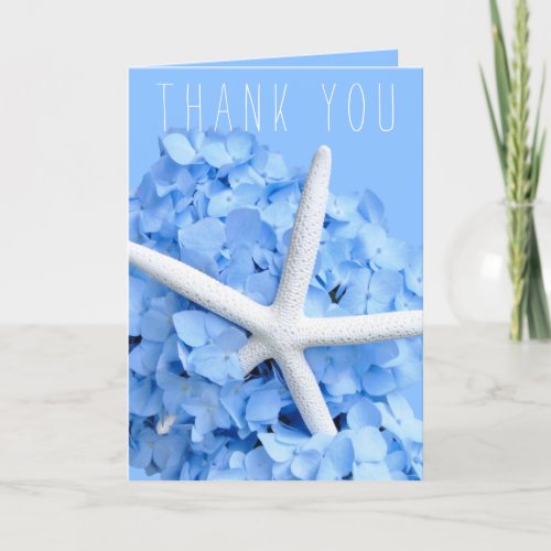 Blue Hydrangea Starfish Thank You Bridal Party