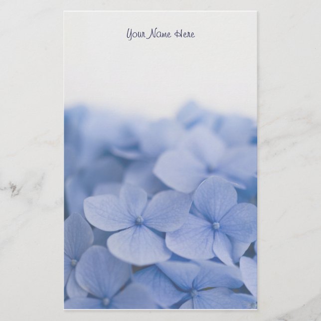 Blue Hydrangea Stationery (Front)