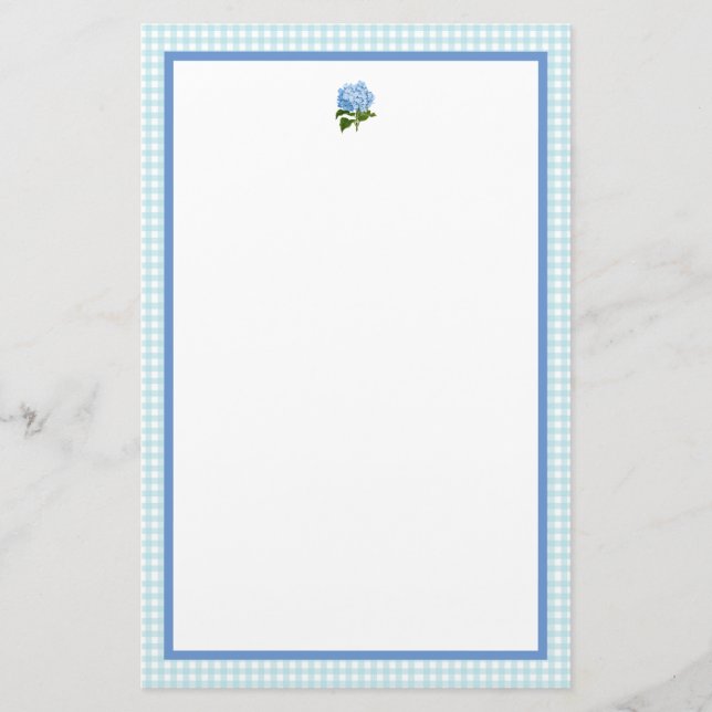 Blue Hydrangea Stationery (Front)