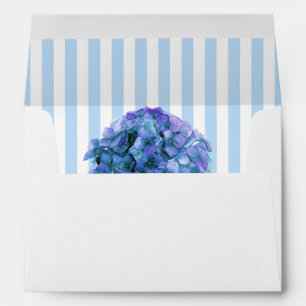 Blue Hydrangea & Stripes Floral Summer Envelope