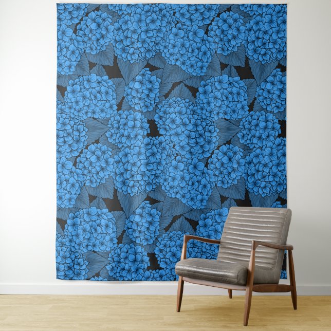 Blue hydrangea tapestry (In Situ)
