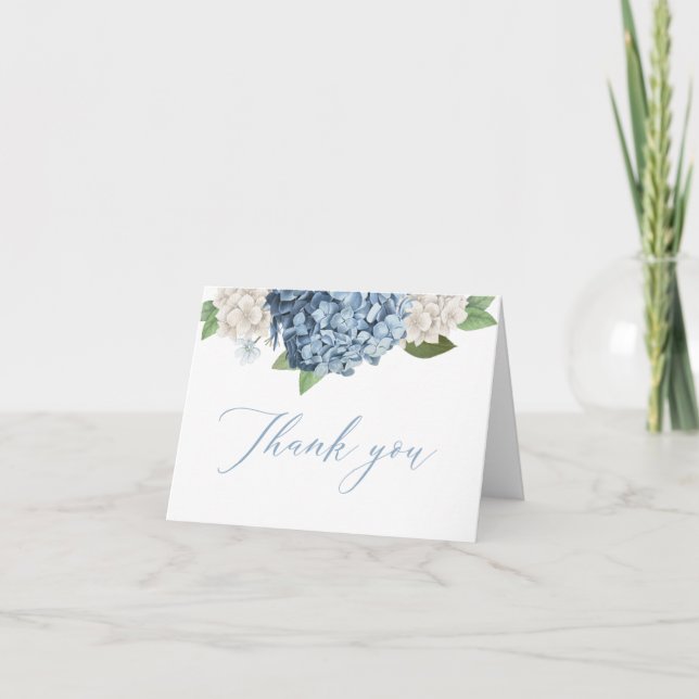 Blue Hydrangea Thank You Cards (Front)