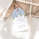 Blue Hydrangea Thank You Customized Bridal Shower Gift Tags<br><div class="desc">This beautiful design features blue hydrangea flowers and your custom text. Add your information using the template form. Use for any occasion.  The Customize Further feature can be used to access the advanced editing menu where you can change the font,  colors and layout of the text.</div>