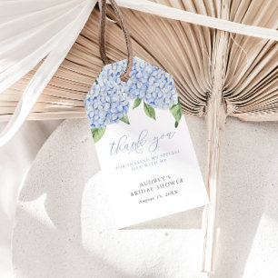 Blue Hydrangea Thank You Customized Bridal Shower Gift Tags