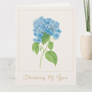 Blue Hydrangea Thinking of You Printable Greetin Card